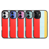 iPhone 16 Pro Max Abstract Grid Red, Blue, Yellow Black Impact Phone Case