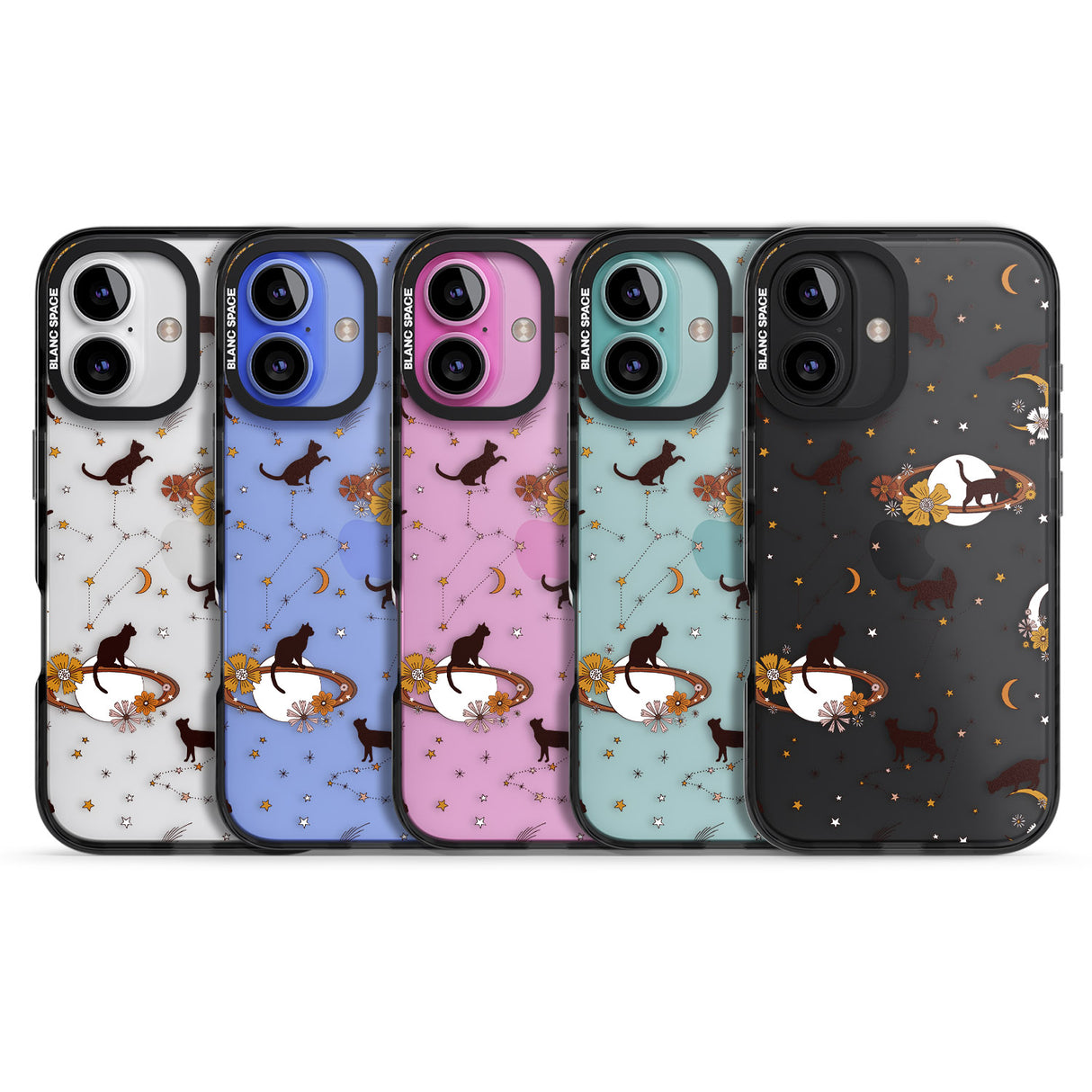 iPhone 16 Pro Max Halloween Cats and Astrology Black Impact Phone Case