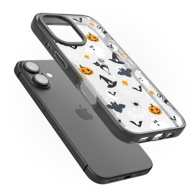 iPhone 16 Pro Max Halloween Mix Pattern Black Impact Phone Case