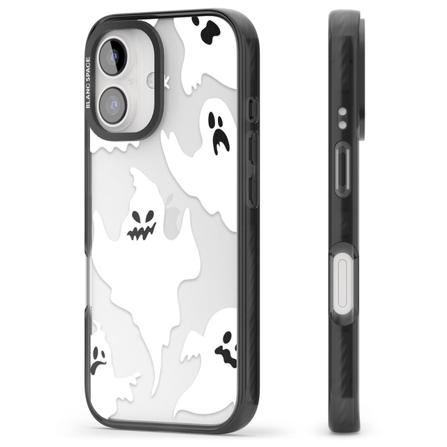 iPhone 16 Pro Max Ghost Pattern Black Impact Phone Case