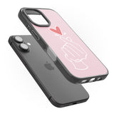 iPhone 16 Pro Max Pink Finger Heart Black Impact Phone Case