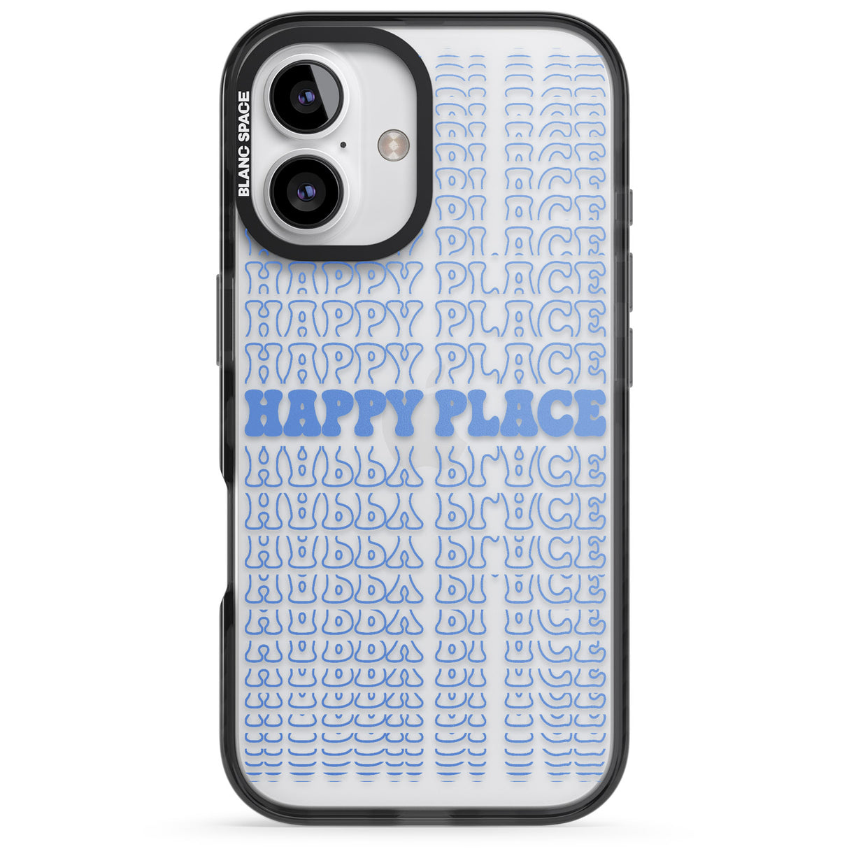 iPhone 16 Pro Max Happy Place (Blue) Black Impact Phone Case + Magsafe