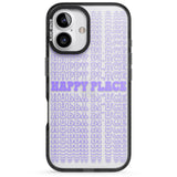 iPhone 16 Pro Max Happy Place (Purple) Black Impact Phone Case + Magsafe