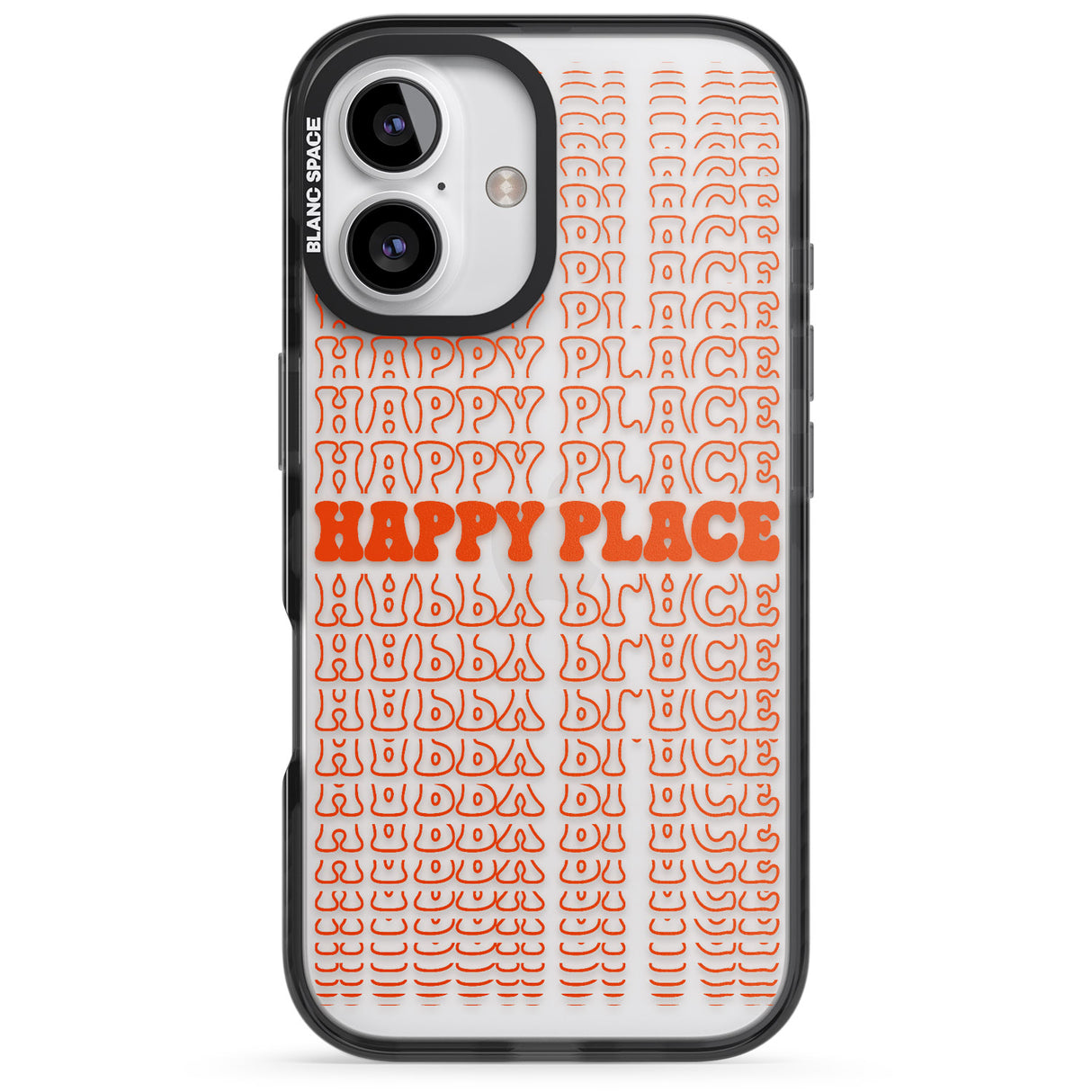 iPhone 16 Pro Max Happy Place (Orange) Black Impact Phone Case + Magsafe