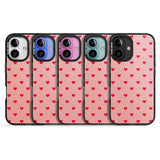 iPhone 16 Pro Max Small Heart Pattern: Red & Pink Black Impact Phone Case