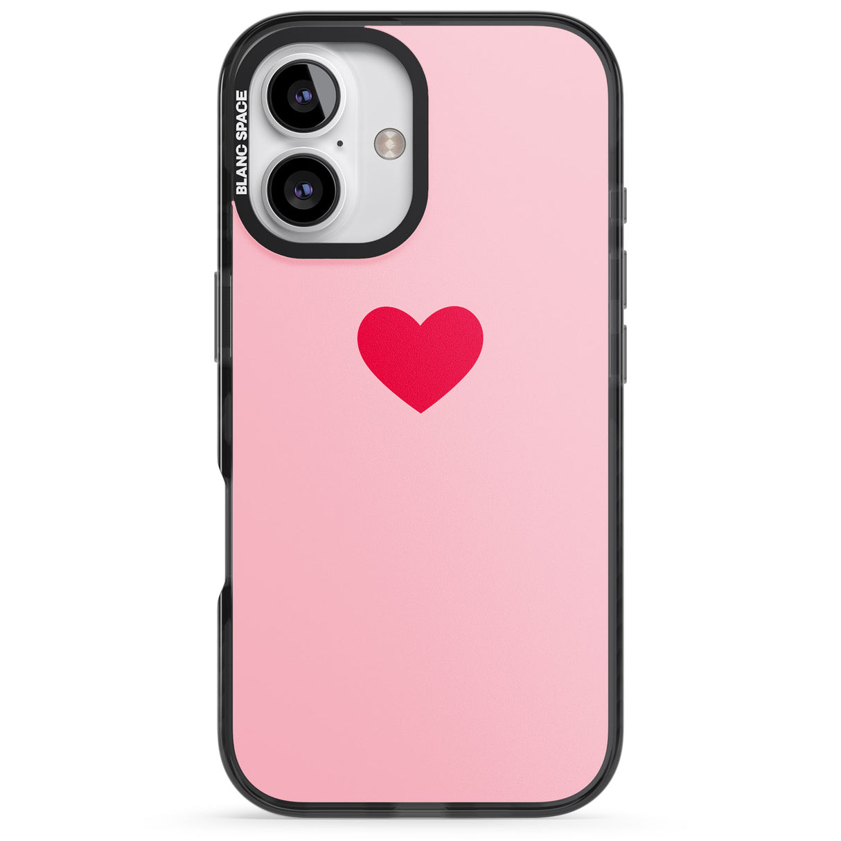 iPhone 16 Pro Max Single Heart Red & Pink Black Impact Phone Case