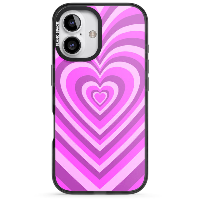 iPhone 16 Pro Max Pink Heart Illusion Black Impact Phone Case