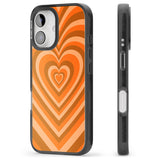 iPhone 16 Pro Max Orange Heart Illusion Black Impact Phone Case