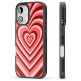 iPhone 16 Pro Max Red Heart Illusion Black Impact Phone Case