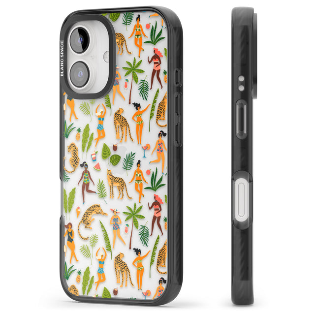 iPhone 16 Pro Max Tropical Summer Black Impact Phone Case