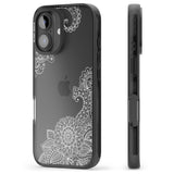 iPhone 16 Pro Max White Henna Botanicals Black Impact Phone Case