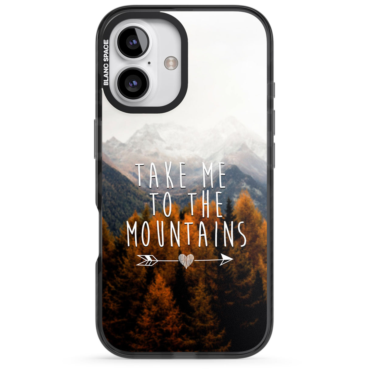 iPhone 16 Pro Max Take Me Mountains Quote Black Impact Phone Case