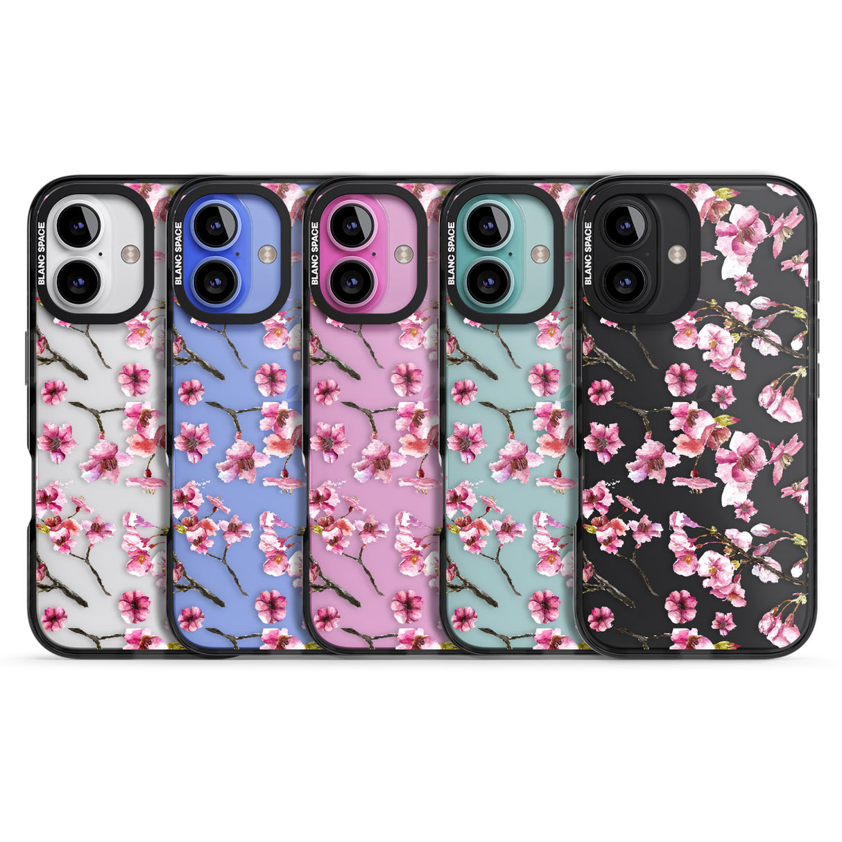 iPhone 16 Pro Max Sakura Watercolour Black Impact Phone Case