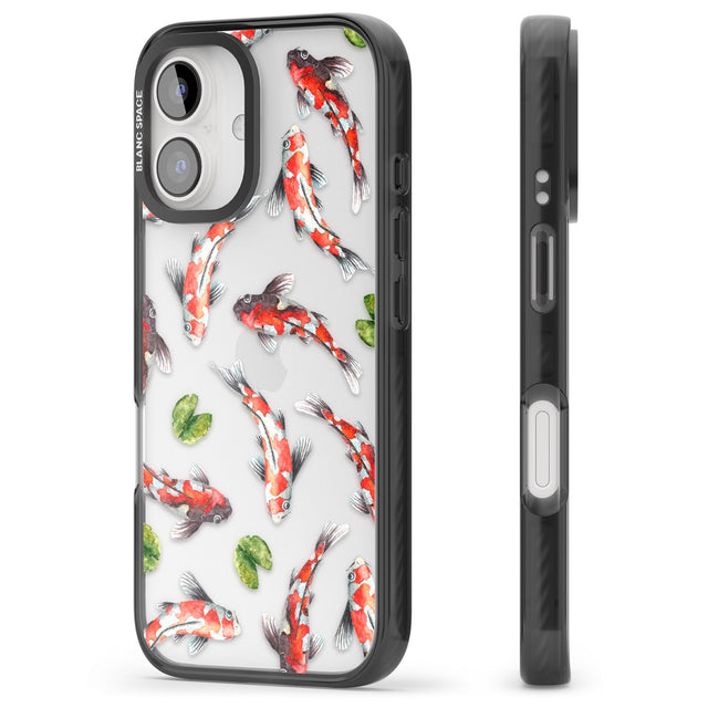 iPhone 16 Pro Max Koi Fish Japanese Watercolour Black Impact Phone Case