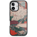 iPhone 16 Pro Max Vintage Japanese Illustrations Japanese City Black Impact Phone Case