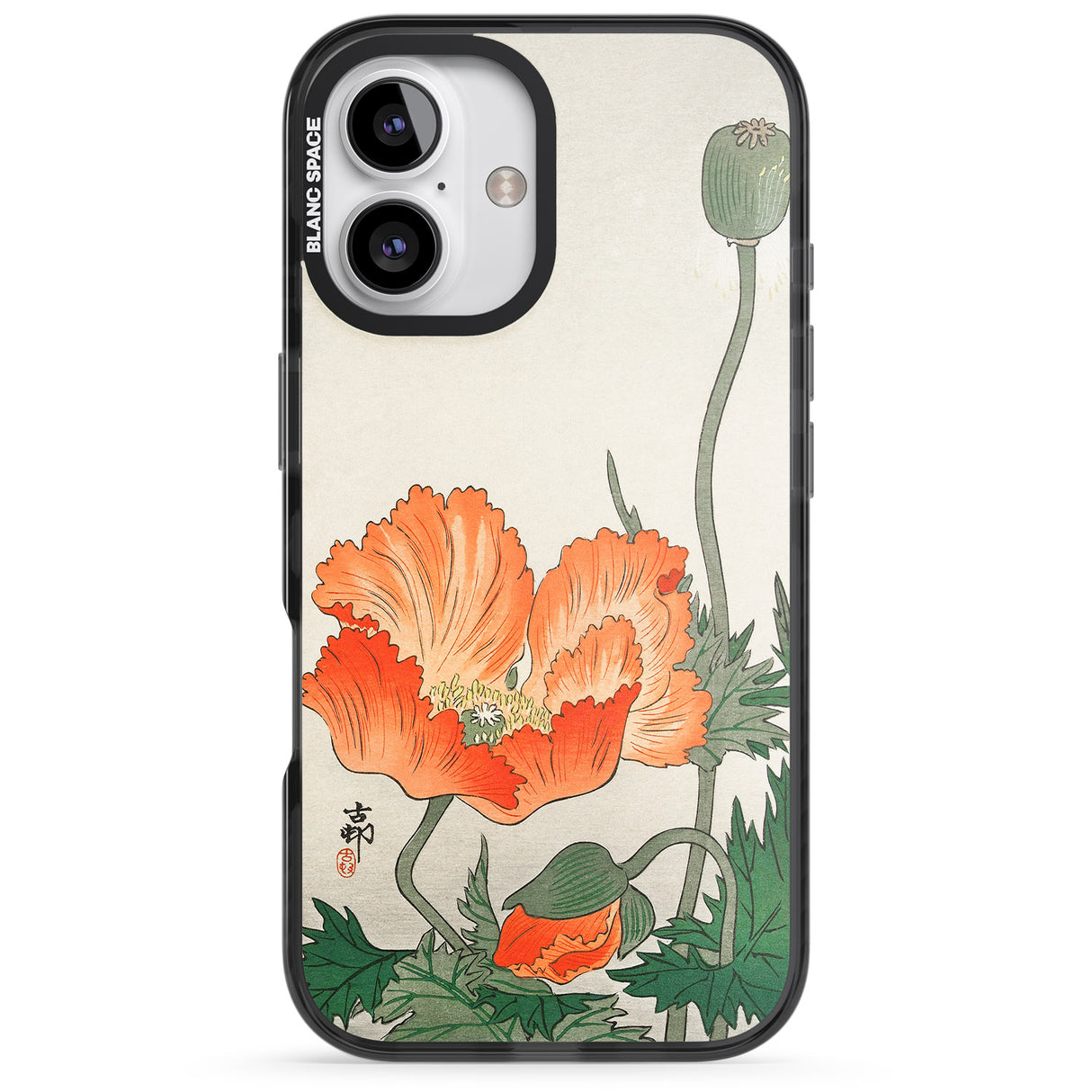 iPhone 16 Pro Max Birds and Plants by Ohara Koson Black Impact Phone Case + Magsafe