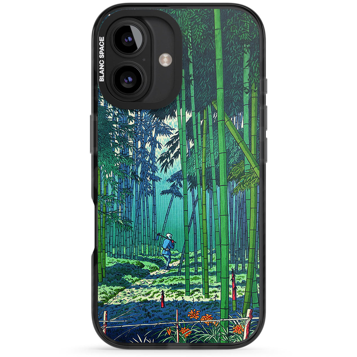 Bamboo Grove of Saga Black Impact Phone Case for iPhone 16, iPhone 16 Plus