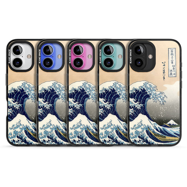 Great Wave Black Impact Phone Case for iPhone 16, iPhone 16 Plus