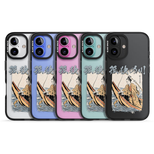 Japanese River Black Impact Phone Case for iPhone 16, iPhone 16 Plus