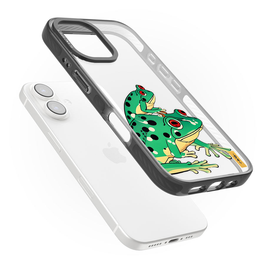 Matsumoto Hoji Frog Green Black Impact Phone Case for iPhone 16, iPhone 16 Plus