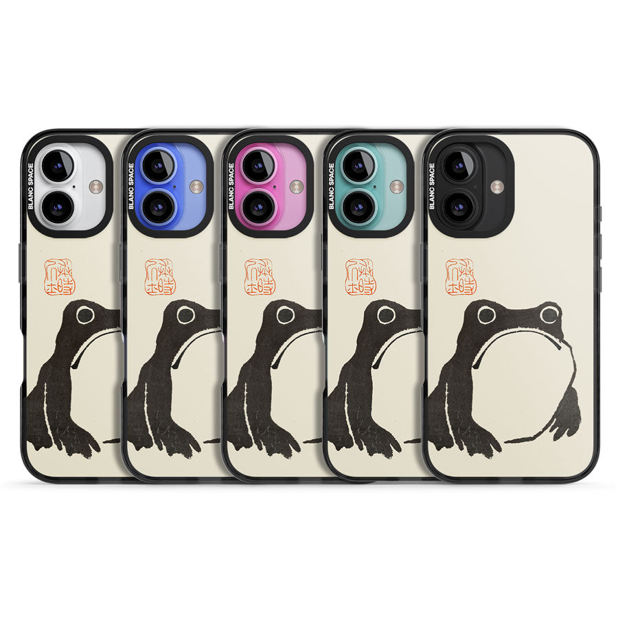 Matsumoto Hoji Frog Black Impact Phone Case for iPhone 16, iPhone 16 Plus