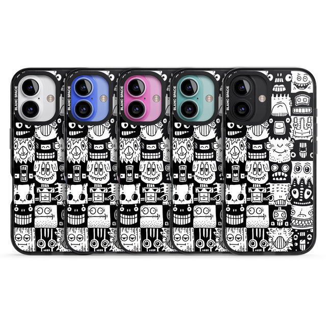 iPhone 16 Pro Max Checkerboard Heads Black Impact Phone Case