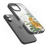 iPhone 16 Pro Max Large Tiger Clear Jungle Cat Pattern Black Impact Phone Case