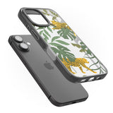 iPhone 16 Pro Max Two Jaguars & Foliage Jungle Cat Pattern Black Impact Phone Case