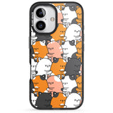 iPhone 16 Pro Max Spooning Cats Kawaii Pattern Black Impact Phone Case