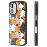 iPhone 16 Pro Max Spooning Cats Kawaii Pattern Black Impact Phone Case