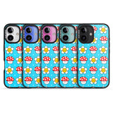 iPhone 16 Pro Max Shroom Bunnies Kawaii Pattern Black Impact Phone Case