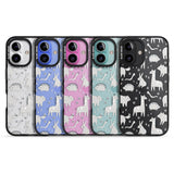 iPhone 16 Pro Max Adorable Mixed Animals Pattern (Clear) Black Impact Phone Case