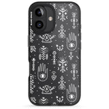 iPhone 16 Pro Max Black Tribal Palms Black Impact Phone Case