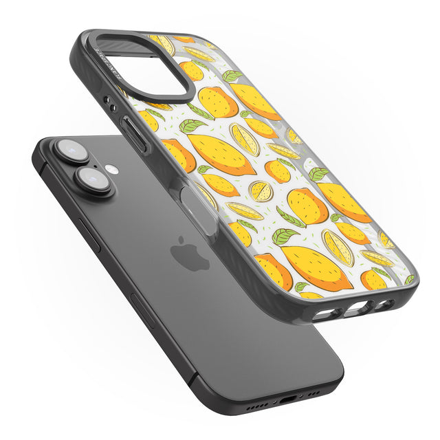 iPhone 16 Pro Max Lemon Pattern Black Impact Phone Case