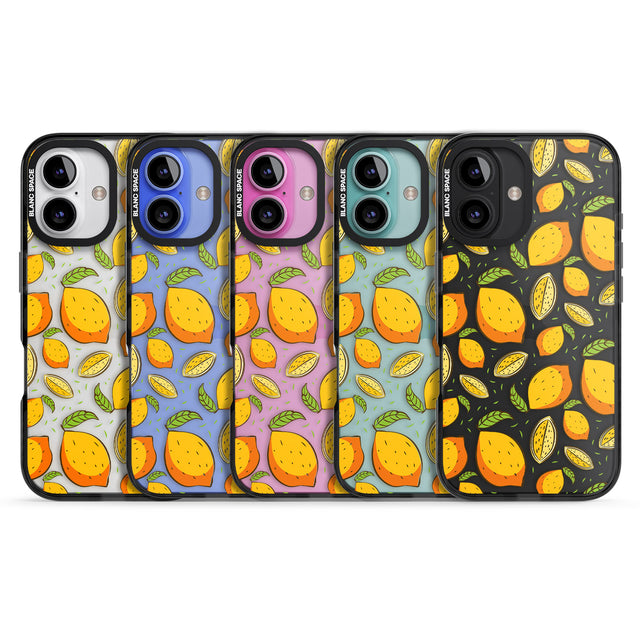 iPhone 16 Pro Max Lemon Pattern Black Impact Phone Case