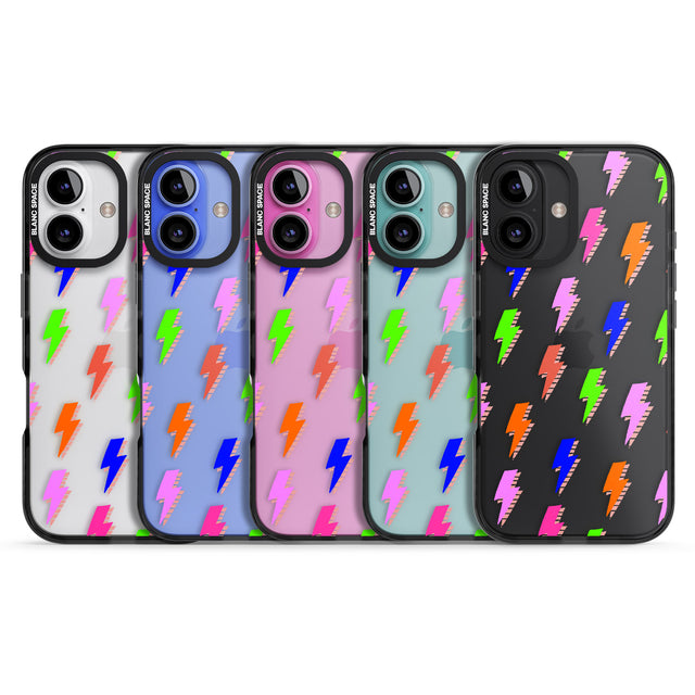 iPhone 16 Pro Max Rainbow Pop Lightning Black Impact Phone Case