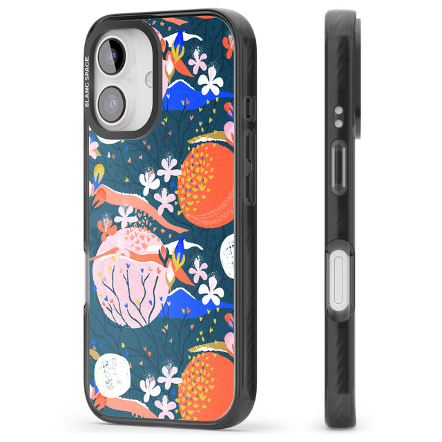 iPhone 16 Pro Max Bright Circles Abstract Black Impact Phone Case