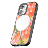 iPhone 16 Pro Max Hawaiian Flowers Abstract Pattern Black Impact Phone Case