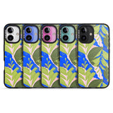 iPhone 16 Pro Max Fern Leaves Abstract Pattern Black Impact Phone Case