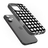 iPhone 16 Pro Max Messy Black Grid - Clear Black Impact Phone Case