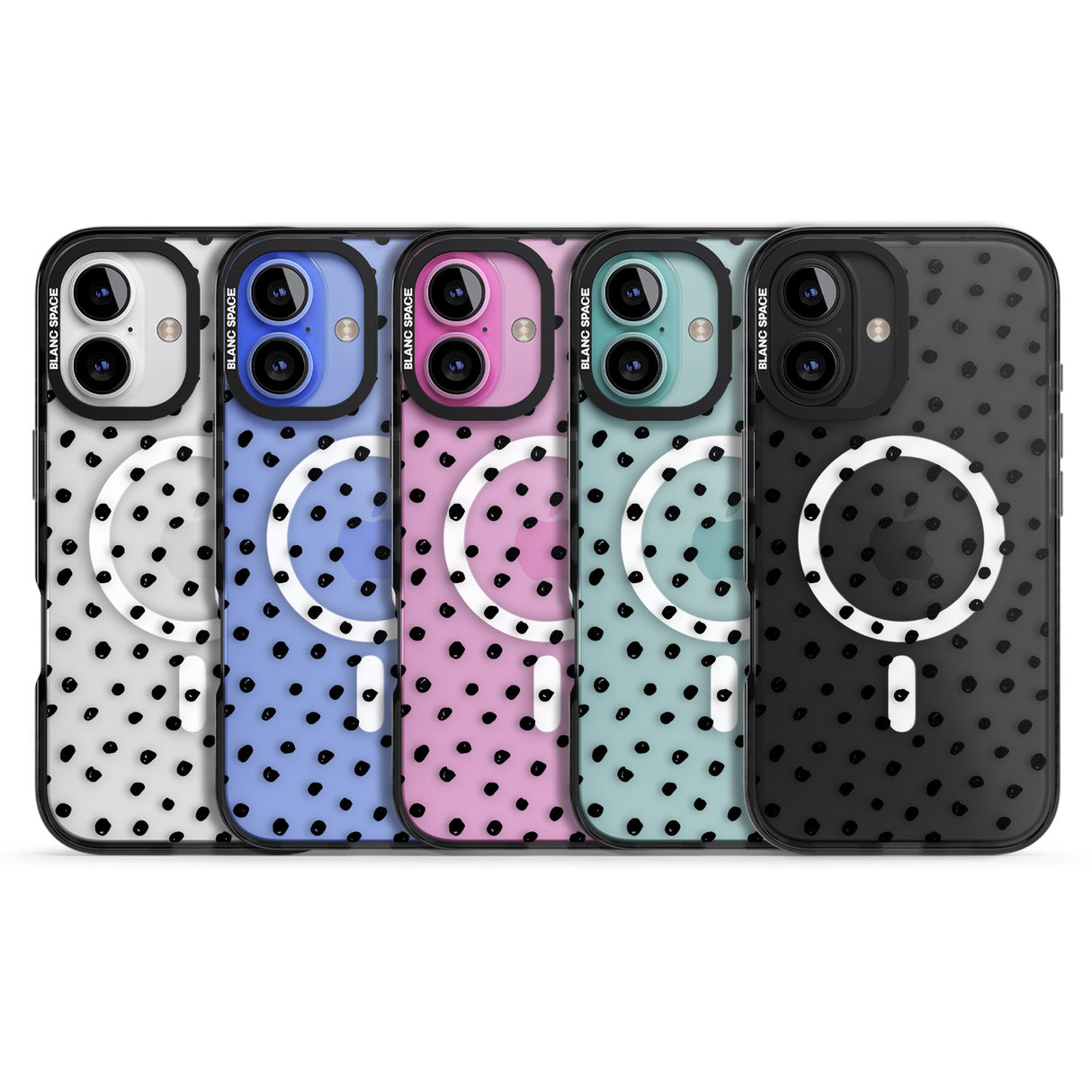 iPhone 16 Pro Max Messy Black Dot Pattern Black Impact Phone Case