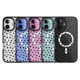 iPhone 16 Pro Max Messy Black Dot Pattern Black Impact Phone Case