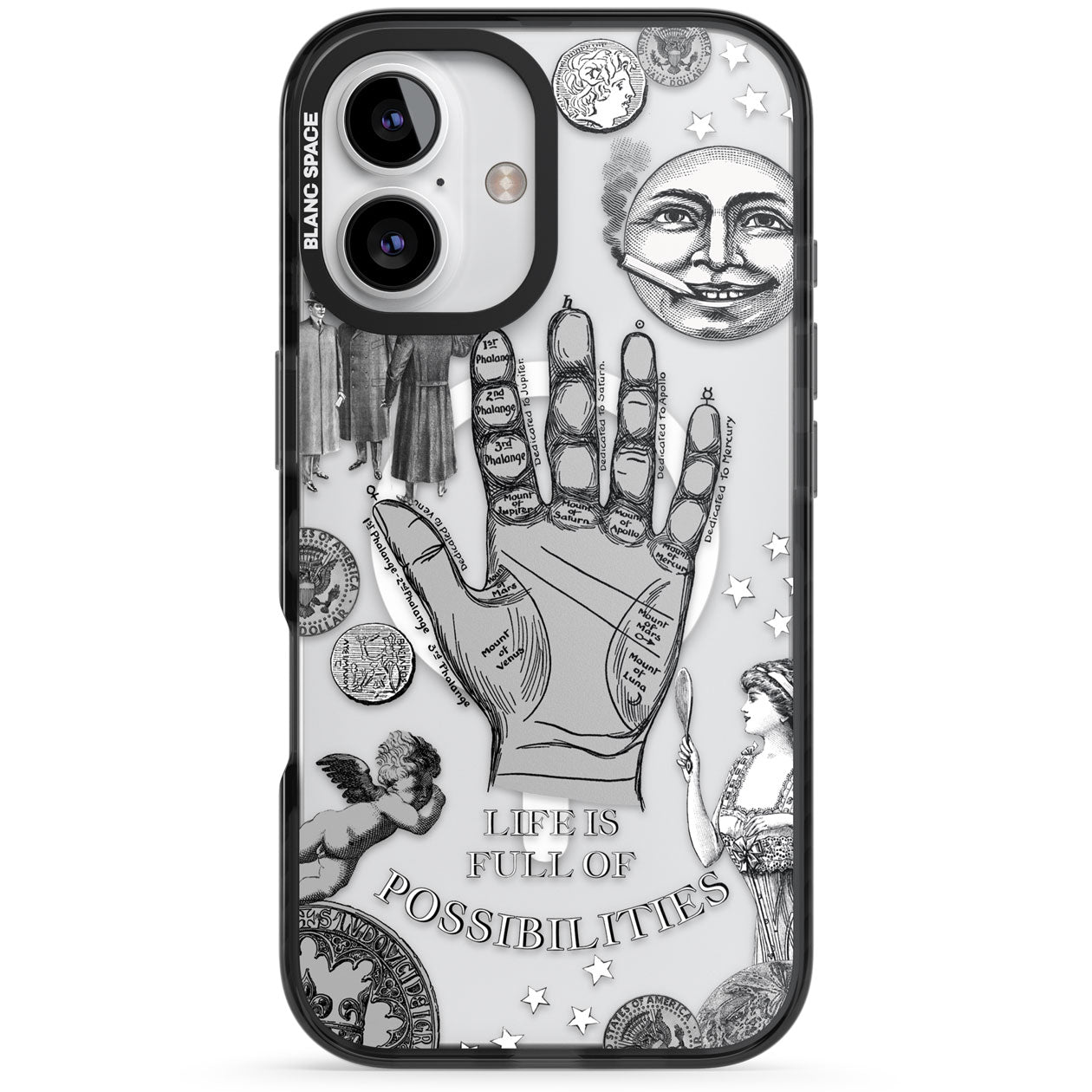 Life is Full of Possibilities Black Impact Magsafe Phone Case for iPhone 16, iPhone 16 Plus