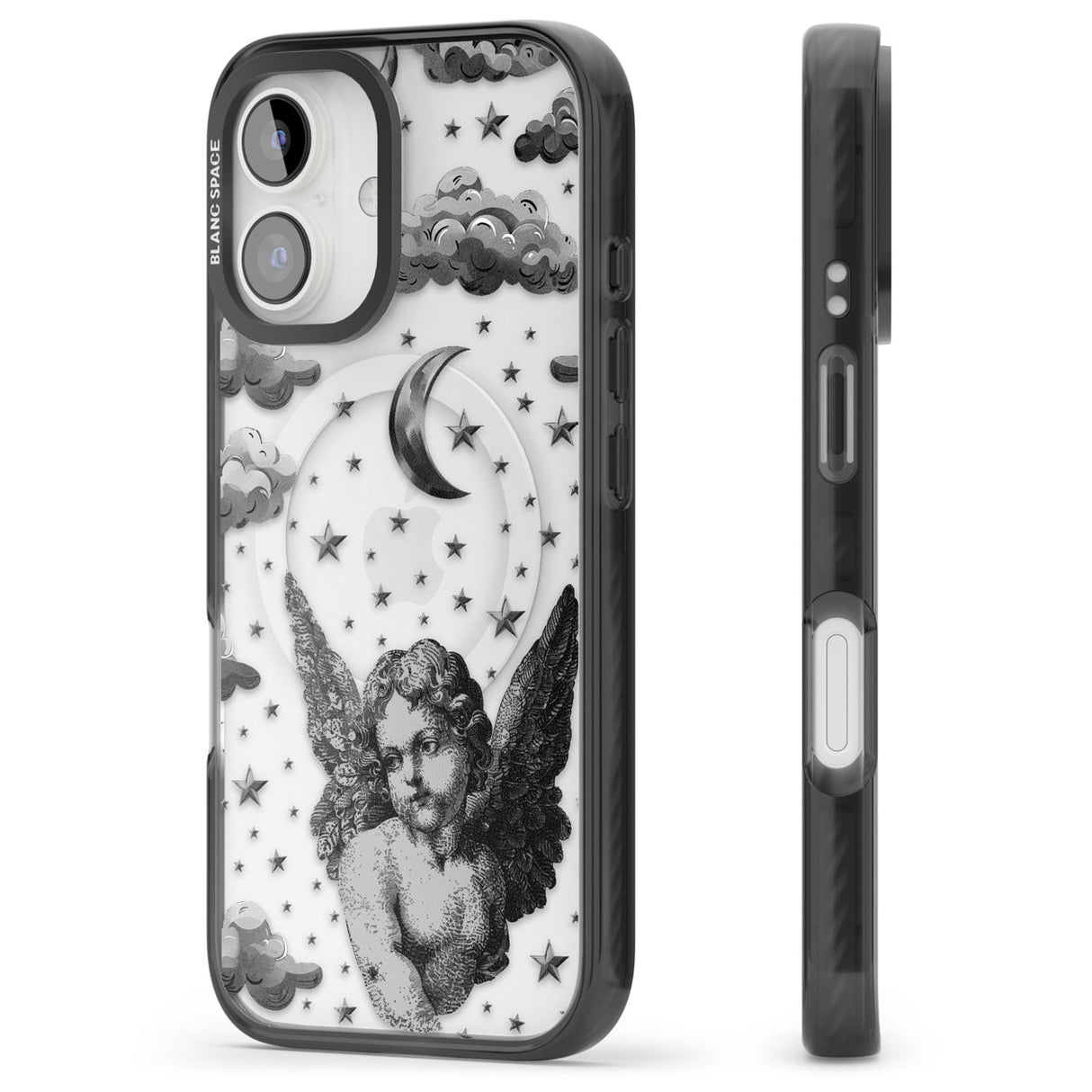 Celestial Cherub Black Impact Magsafe Phone Case for iPhone 16, iPhone 16 Plus