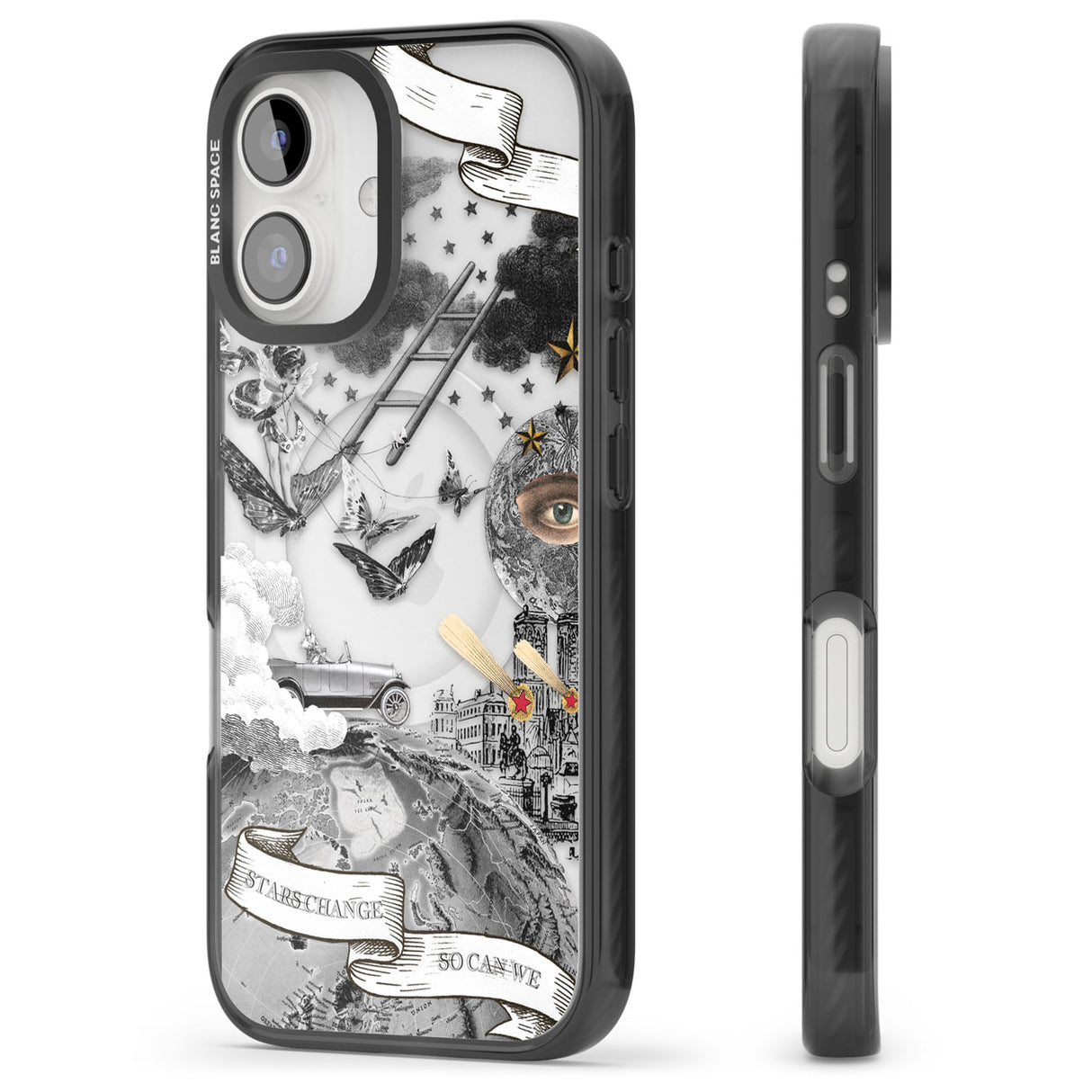 Stars Change, So Can We Black Impact Magsafe Phone Case for iPhone 16, iPhone 16 Plus