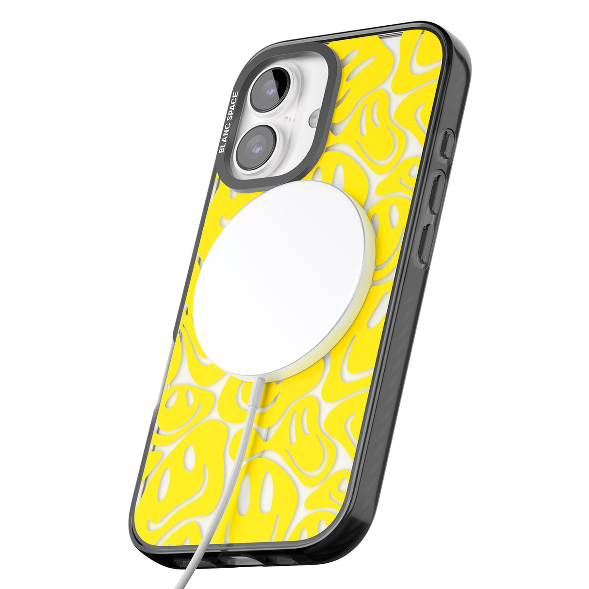 iPhone 16 Pro Max Yellow Acid Faces Black Impact Phone Case