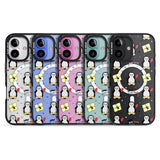 iPhone 16 Pro Max Cute Penguin Pattern Clear Black Impact Phone Case