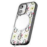 iPhone 16 Pro Max Cute Penguin Pattern Clear Black Impact Phone Case