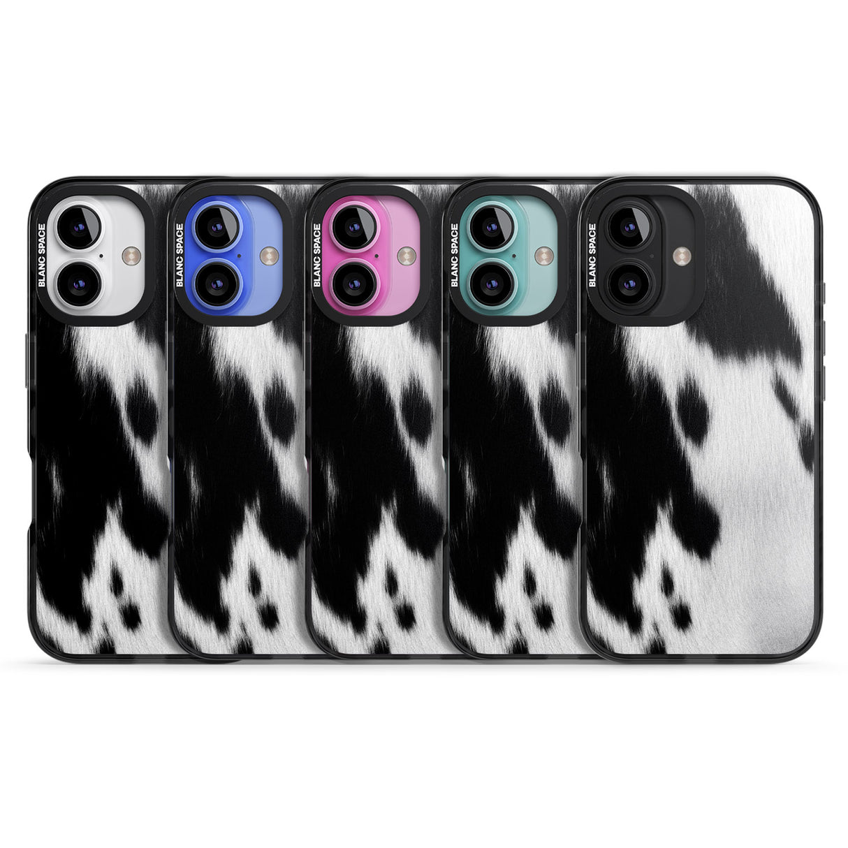 iPhone 16 Pro Max Designer Fashion Cowhide Black Impact Phone Case