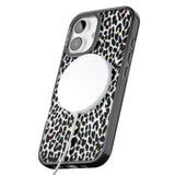 iPhone 16 Pro Max Mixed Pastels Leopard Print - Transparent Black Impact Phone Case